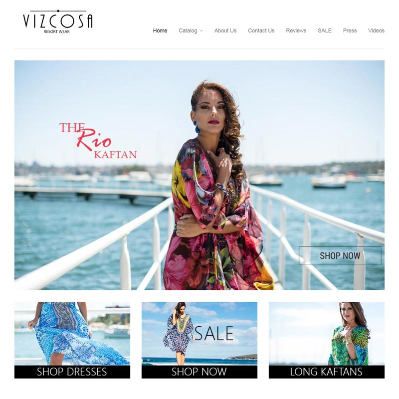 Vizcosa online store selling kaftans and resort wear